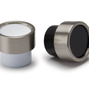 Viefe Möbelknopf PISTON aus Metall, Ø 34,5 mm, Edelstahl-Optik – Schwarz