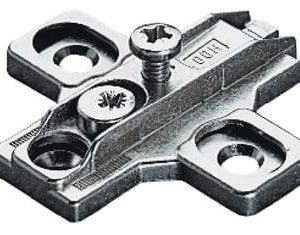 Häfele Kreuzmontageplatte Duomatic A Excenter Aufschiebetechnik Befestigung mit Spanplattenschrauben, Distanz 0 mm