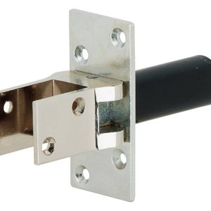 Häfele Pendeltürband mit Feststellung für ungefälzte Türen mit 1 Feder, Kunststoff grau – Türdicke 25-30 mm