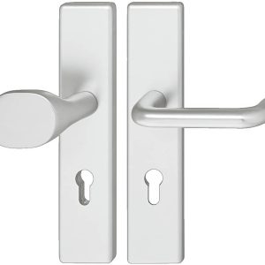 Häfele Sicherheitsgarnitur DIN-NORM PZ 72 Schutzbeschlag Drücker/Knopf Modell A91.12 Aluminium silbe