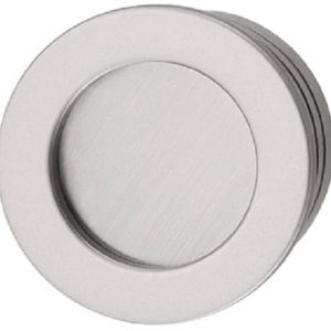 Häfele Muschelgriff mit Druckknopf H1825 rund Messing vernickelt Ø40 mm