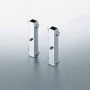 Kesseböhmer Korbhalter für Unterschrank/Hochschrank-Frontauszug, weißaluminium – RAL 9006
