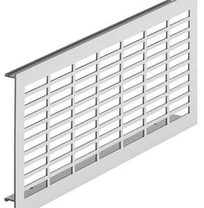 Häfele Lüftungsgitter H3619 eckig Aluminium mit Harpunensteg geschlitzt, 250 x 110 mm