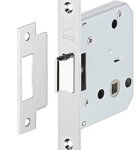 Häfele Startec Fallen-Einsteckschloss für Drehtüren Dornmaß 55 mm Edelstahl matt