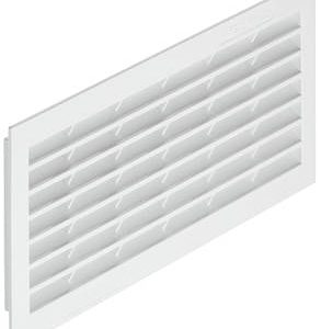 Häfele Lüftungsgitter H3625 eckig Kunststoff weiß mit Lamellen, 338 x 132 mm