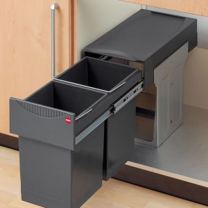 Hailo Doppel-Abfallsammler Tandem 3666-10 Mülleimer 2 x 15 Liter