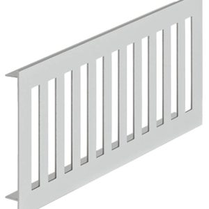 Häfele Lüftungsgitter H3632 eckig Aluminium silberfarben mit glatten Stegen, 480 x 100 mm