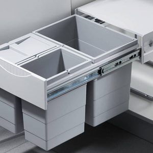 Hailo Dreifach-Abfallsammler Raumspar Tandem 3642-13 Mülleimer 1 x 18 & 2 x 8 Liter