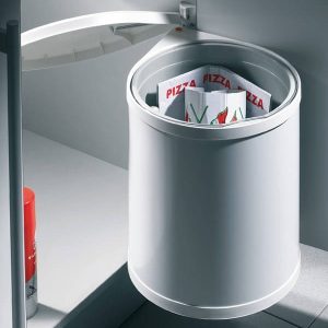 Hailo Einfach-Abfallsammler Mono 15 Liter Einbau-Abfallsammler rund, Ersatzdeckel weiß