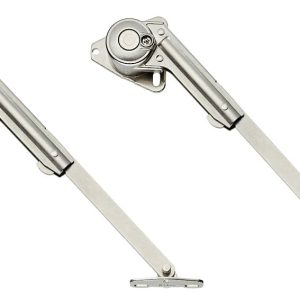 Häfele Bremsklappenhalter H3913 Klappenbeschlag 90° mit Bremswirkung vernickelt, für Aluminiumrahmen – Rechts