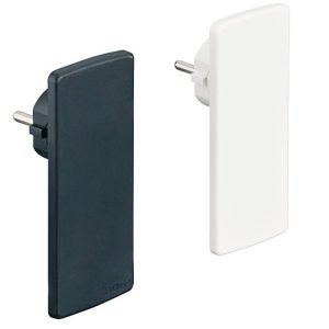 Häfele Schuko Stecker flach 230V Flachstecker zum Eigenanschluss von Kabeln, schwarz