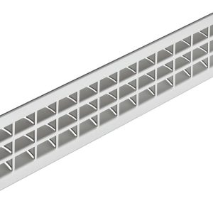 Häfele Lüftungsgitter H3638 eckig 550×80 mm Aluminium silberfarben eloxiert mit gerillten Stegen