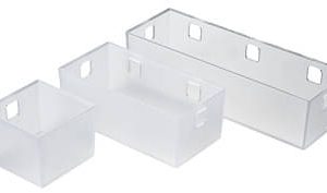 Häfele Schalen Schubkasteneinsatz Bad-Organisationssystem weiß, 2x klein / 2x mittel / 2x groß