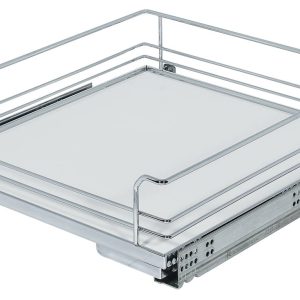 Kesseböhmer Unterschrank-Innenauszug zur Montage hinter Fronten wälzlagergeführt mit Tablar-Boden, Korpusbreite 600 mm