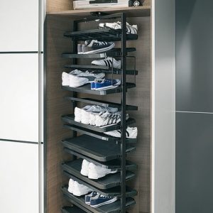 Häfele Schuhschrankauszug 180° drehbar Schuhhalter Schrankauszug für Schuhe H3020, grau – 1680 mm