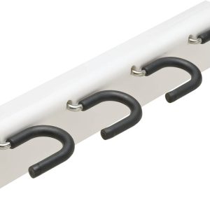 Häfele Stielgerätehalter vierfach Besenhalter 318x27x75 mm weiß Häfele Stielgerätehalter vierfach Besenhalter 318x27x75 mm weiß