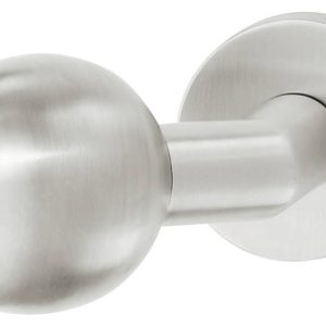 Häfele Türknopf Edelstahl matt Kugelknopf gekröpft auf runder Rosette, drehbar