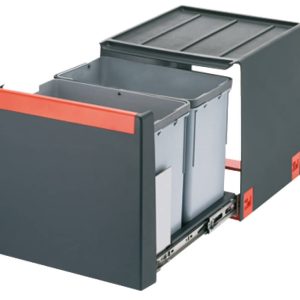 Franke Doppel-Abfallsammler Cube 2×14 Liter Kunststoff grau