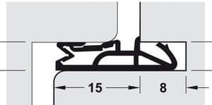 Deventer Haustürdichtung SV 155 Falzbreite 15 mm Türdichtung für Haustüren, Musterstück – ca. 5 cm