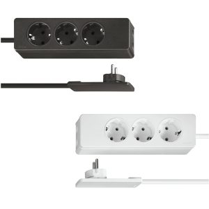 Häfele Schutzkontaktstecker extra flach 230 V 3-fach-Steckdose, schwarz