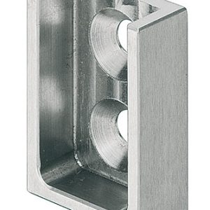 Häfele Schrankrohrlager eckig 25×15 Edelstahl zum Schrauben an die Seitenwand, matt gebürstet