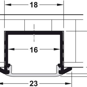 Häfele Einbauprofil Loox Tiefe 11 mm Aluminium Streuscheibe mattiert, Endkappen (paarweise)