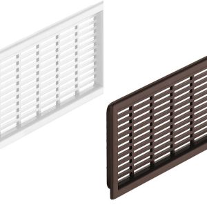 Gedotec Lüftungsgitter H3610 Kunststoff geschlitzt weiß oder braun, weiß – 175 x 41 mm