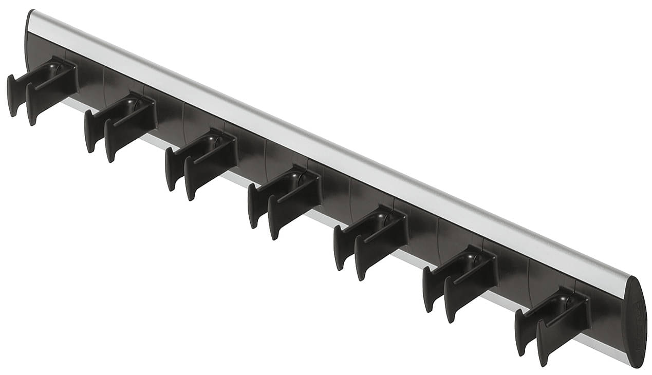 Häfele Gürtelhalter fest montiert für bis zu 7 Gürtel Aluminium, weiß/aluminium glänzend