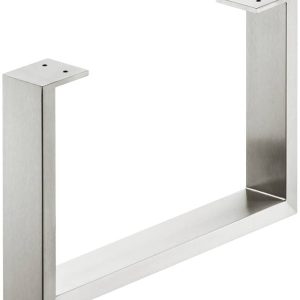 Häfele Möbelkufe zum Anschrauben Möbelgestell Kufe 200 kg Tragkraft, 60×20 mm – Edelstahl gebürstet
