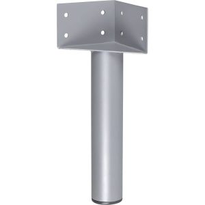 Gedotec Bettfuß aus Stahl mit Montagewinkel 317 mm silberfarben