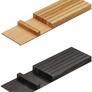 Häfele Messerblock H4141 aus Holz Schubkasteneinteilung universell flexibel für Nennlänge 500 mm, Esche schwarz gebürstet