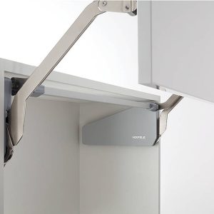 Häfele Frontliftbeschlag FREE UP für Korpushöhe 320 – 360 mm, O3us – 8,7 – 16,5 kg – Weiß