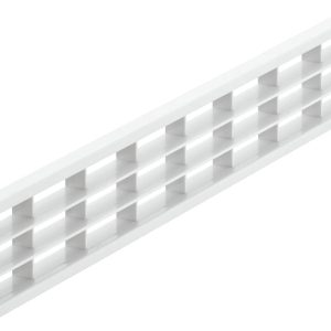 Häfele Lüftungsgitter eckig 400×83 mm Kühlschrank-Abluft Sockelleiste Kunststoff, weiß, 400 x 83 mm