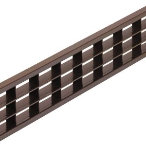 Häfele Lüftungsgitter eckig 400×83 mm Kühlschrank-Abluft Sockelleiste Kunststoff, braun, 400 x 83 mm