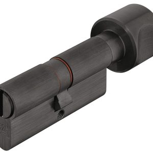Häfele Startec WC-Knaufzylinder H9406 Drehknaufzylinder Econo Messing, schwarz matt – 30,5+30,5 mm