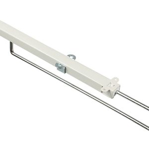 Häfele Kleiderbügelhalter H5102 zum Schrauben unter den Fach-oder Oberboden, Länge 300 mm – weiß