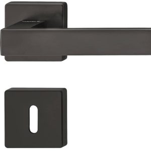 Häfele Türdrücker-Garnitur LDH 3215 Türgriff Klasse 3 schwarz matt, WC – Badezimmer