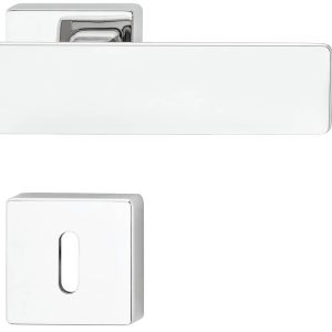 Häfele Türdrücker-Garnitur LDH 3225 Türgriff Klasse 3 chrom poliert, PZ – Profilzylinder