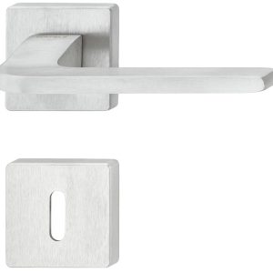 Häfele Türdrücker-Garnitur LDH 3235 Türgriff Klasse 3 chrom satiniert, PZ – Profilzylinder