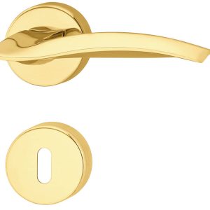 Häfele Türdrücker-Garnitur LDH 3320 Türgriff Messing poliert, BB – Buntbart