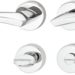 Häfele Türdrücker-Garnitur LDH 3310 Türgriff verchromt poliert, WC – Badezimmer