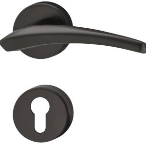 Häfele Türdrücker-Garnitur LDH 3310 Türgriff schwarz matt, PZ – Profilzylinder