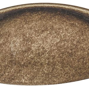Häfele Muschelgriff ROMA eckig Bohrabstand 64 mm Griffmulde Schalengriff antik, vermessingt antik