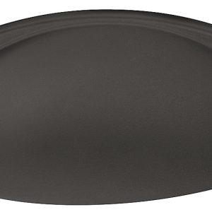 Häfele Muschelgriff ROMA eckig Bohrabstand 64 mm Griffmulde Schalengriff antik, schwarz matt RAL 9017