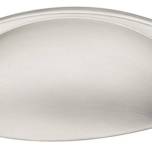 Häfele Muschelgriff ROMA eckig Bohrabstand 64 mm Griffmulde Schalengriff antik, Edelstahl-Optik