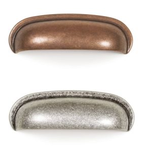 Viefe Muschelgriff AURA aus Metall, BA 64 mm, Kupfer antik