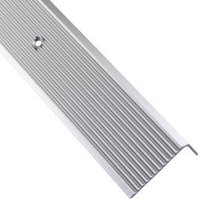 Alfer Treppenkantenprofil  41×23 mm Aluminium Treppenwinkel L-Form gelocht, Silber matt – 2000 mm