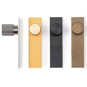 Viefe Möbelknopf ARPA PLATE aus Aluminium, Ø 22 x 33 mm, Messing dunkel gebürstet