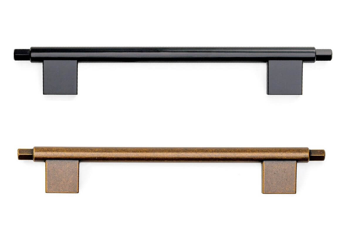 Viefe Möbelgriff PRISMA aus Metall, BA 192 mm, Messing antik