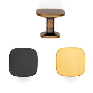 Viefe Möbelknopf QUART MINI aus Metall, 26 x 26 mm, Schwarz matt